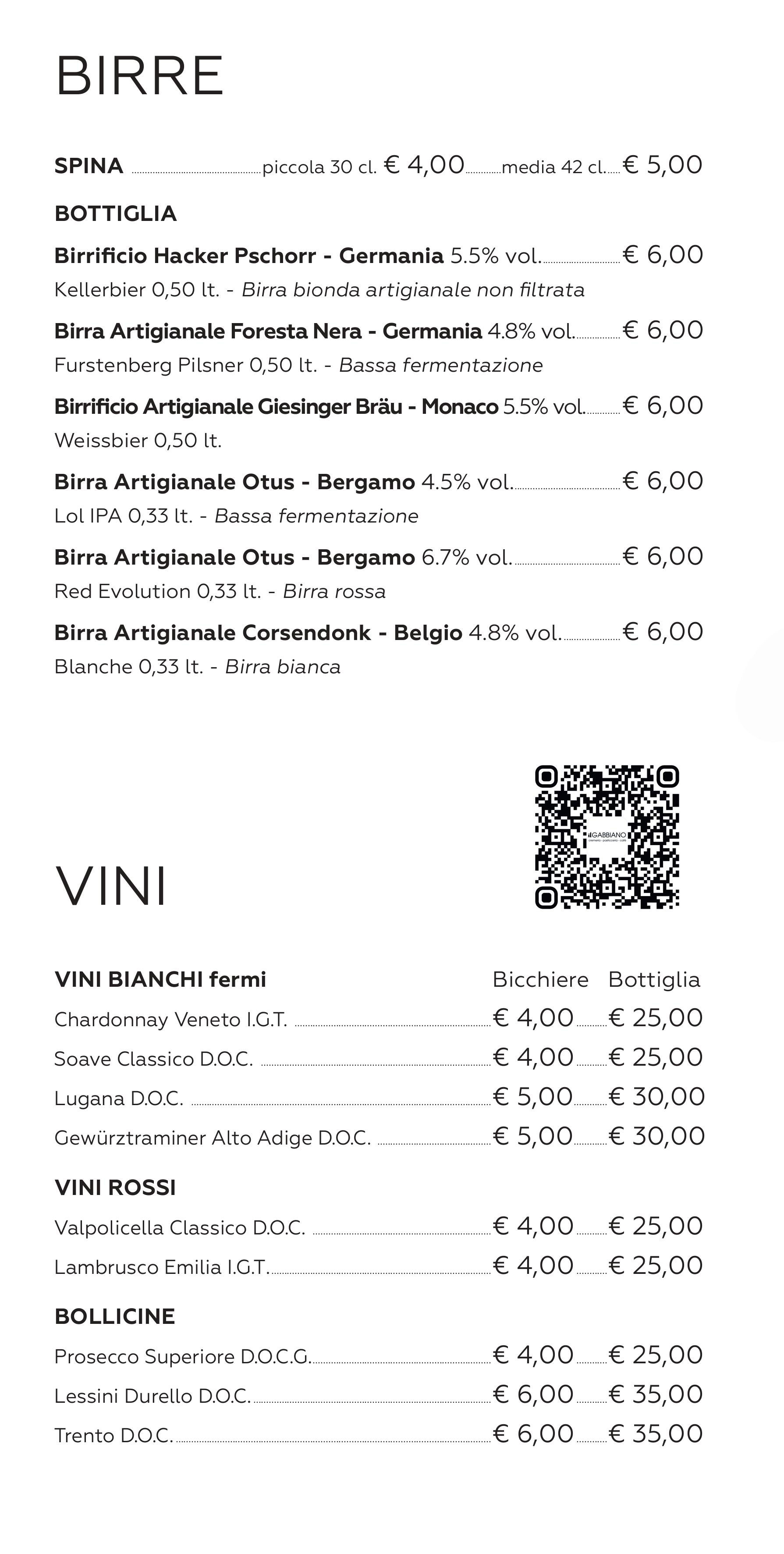 menu il Gabbiano